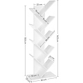 Parya Home - White Bookcase - Standing Bookcase - 8 Shelves - Wood
