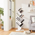 Parya Home - White Bookcase - Standing Bookcase - 8 Shelves - Wood