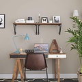 Parya Home - Wooden Wall Shelves - Set of 2 - Stable Hanging Shelves - Industrial - Dark Brown