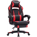 Luxurious Gaming Chair - With Head Cushion - Leatherette - Black & Red