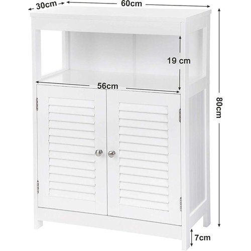 Bathroom Cabinet - 2 Doors - MDF - White