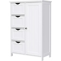 Bathroom Cabinet - 4 Drawers - MDF - White