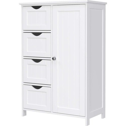 Bathroom Cabinet - 4 Drawers - MDF - White