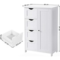 Bathroom Cabinet - 4 Drawers - MDF - White