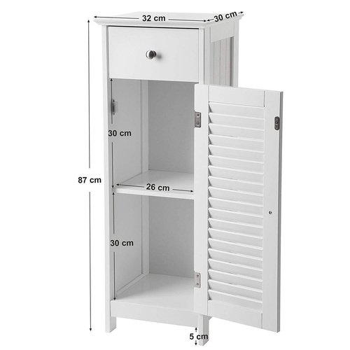 Narrow Wardrobe - MDF - 87cm - White