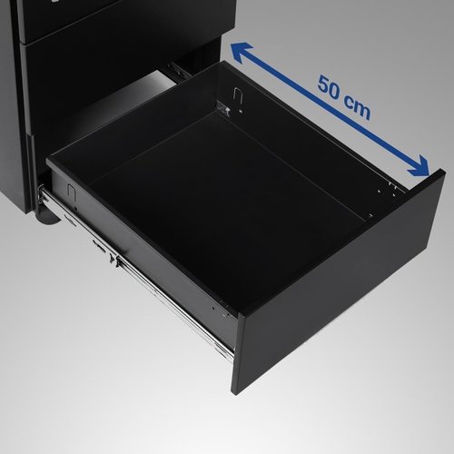 Drawer unit incl. lock - 55x45x39cm - Black