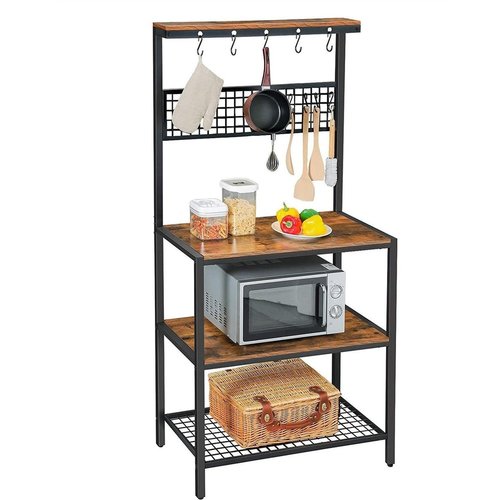 Kitchen cabinet - with hooks and shelves - 84 x 40 x 170 cm