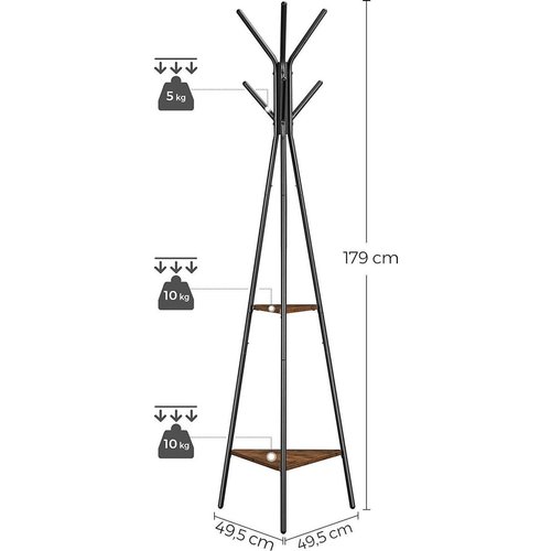 Kapstok - Industrieel - 5 Haken - Bruin