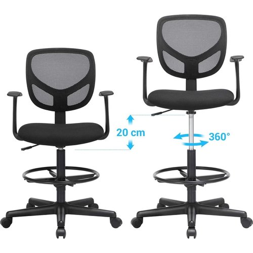 Songmics Office chair - Black - Polyurethane - 70 x 70 x 128