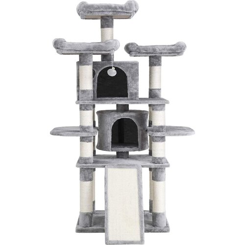 XXL Cat tree - Grey - 60 x 55 x 172 cm - 60 x 55 x 172 cm