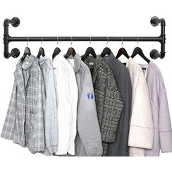 Clothes Rack - Metal - Wall Mounted - 7 x 110 x 30 cm