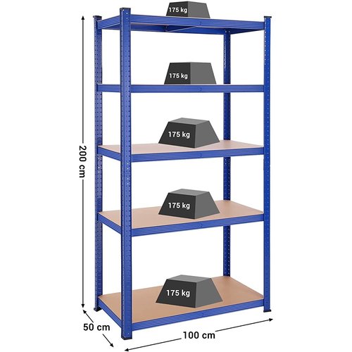 Parya Garden - Shelving unit - 200 x 100 x 50 cm - 5 Shelves