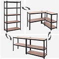 Parya Garden- Shelf unit - 5 shelves - 180 x 90 x 40 cm - Black