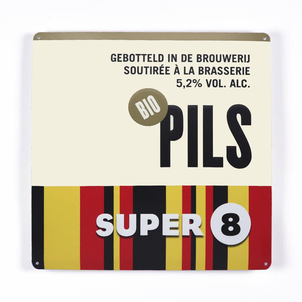 SUPER 8 SUPER 8 Pils - aluminium muurdecoratie