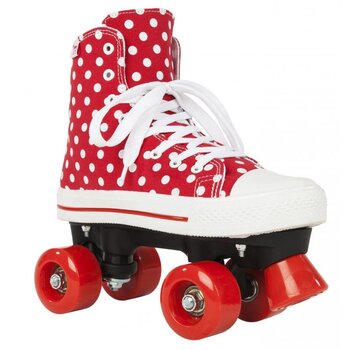 ROOKIE ROLLERSKATES ROOKIE CANVAS HIGH ROOD/WITTE ROLSCHAATSEN