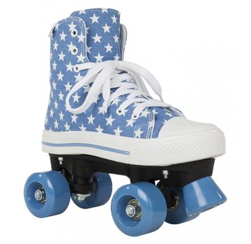ROOKIE ROLLERSKATES ROOKIE CANVAS HIGH BLAUW/WITTE ROLSCHAATSEN
