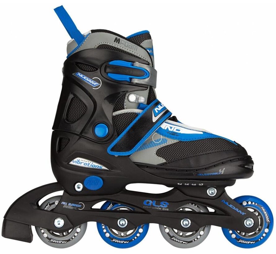 NIJDAM VERSTELBARE INLINE SKATES,  ZWART/BLAUW