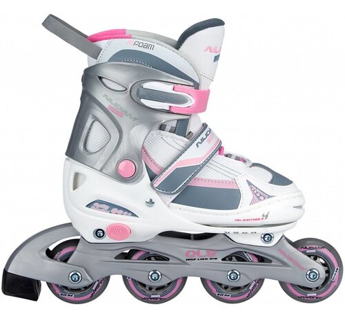 Nijdam NIJDAM VERSTELBARE INLINE SKATES, WIT/ROZE