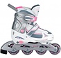 NIJDAM VERSTELBARE INLINE SKATES, WIT/ROZE