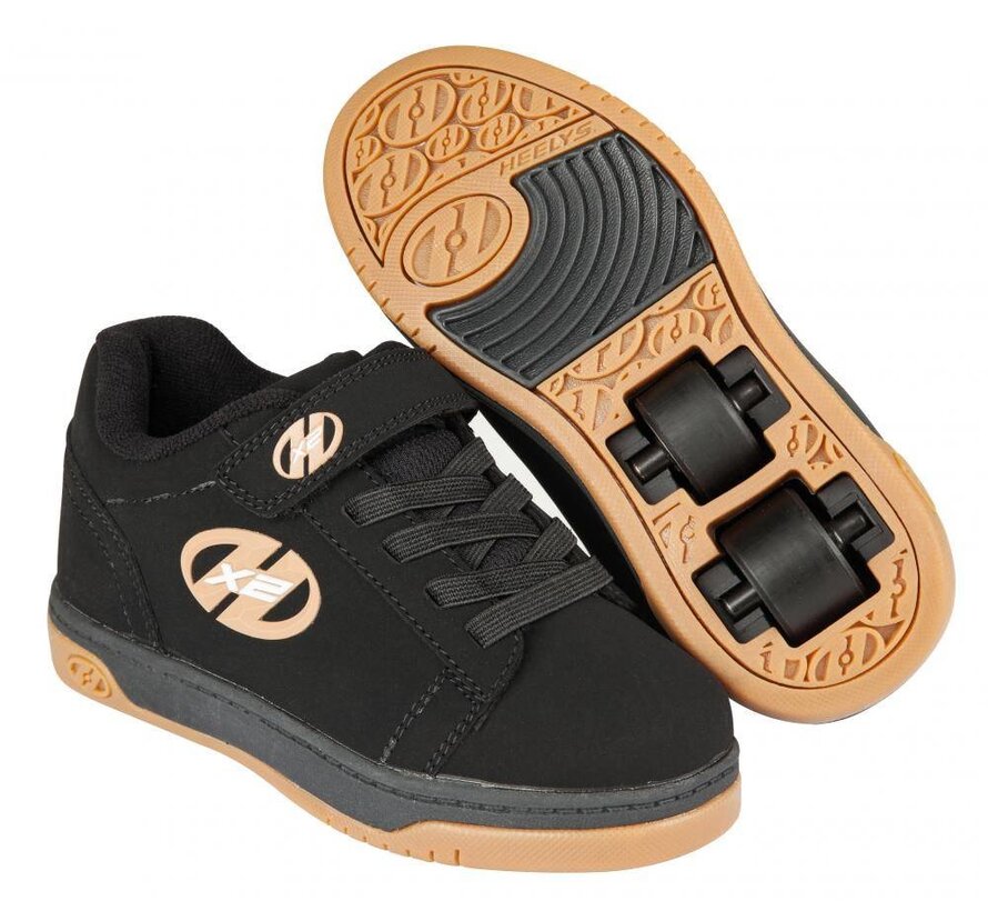 HEELYS X2 DUAL UP ZWART/GUM