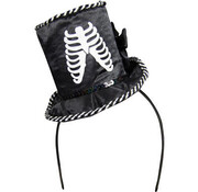 HALLOWEEN ZWARTE TIARA MET SKELET HOEDJE