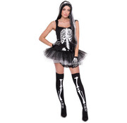 HALLOWEEN SKELET JURK DAMES - MAAT L-XL