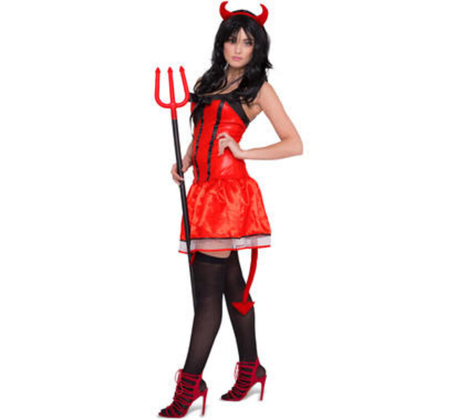 RODE DUIVEL JURK DAMES L-XL