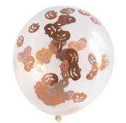 HALLOWEEN BALLONNEN MET POMPOEN CONFETTI 30CM - 4 STUKS