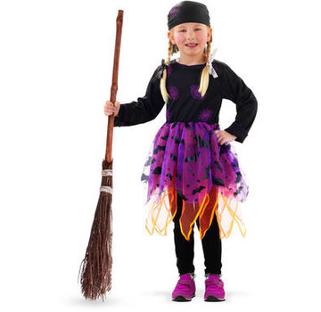 HALLOWEEN HEKSEN JURKJE PAARS - KINDERMAAT M