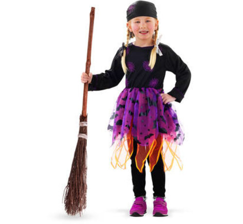 HALLOWEEN HEKSEN JURKJE PAARS - KINDERMAAT M