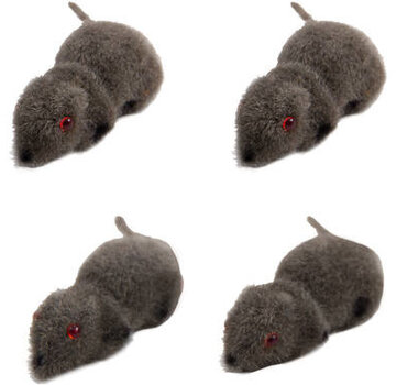 HALLOWEEN GRIJZE MUIS KLEIN - 4X