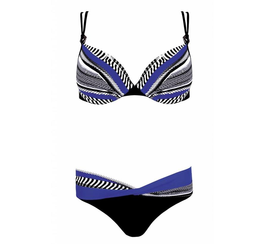 bikini & slip blauw-zwart f21b-465 - talio