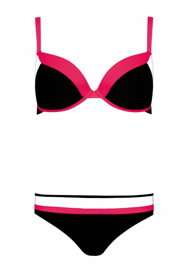 bikini & slip zwart-roze f01c-610 - talio
