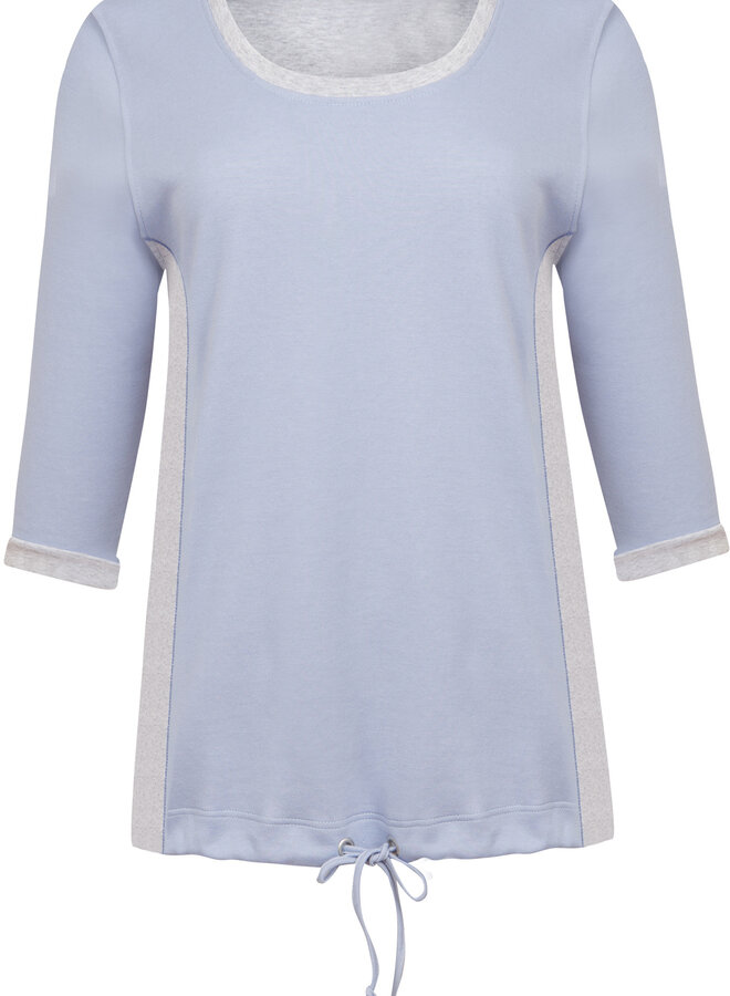 Top met mouwen blauw/grijs 7-800331