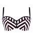 Panache Swim Bandeau Bikini Top Lucille Bandeau Navy Stripe SW1373