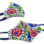 Mondmasker Dames Wit Bloemen 0203
