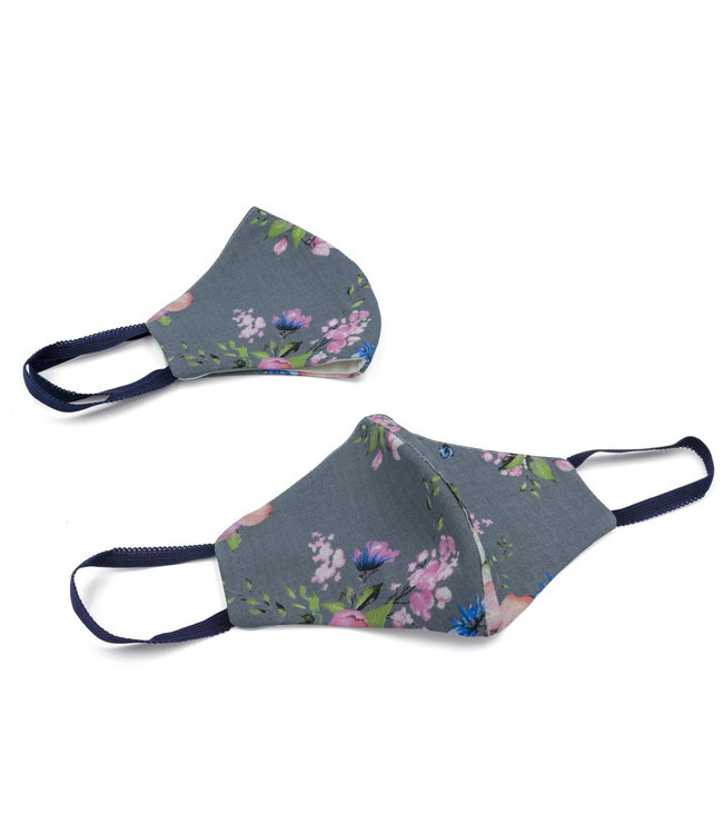 Endorfinella Mondmasker Dames Grijs Bloemen 0301