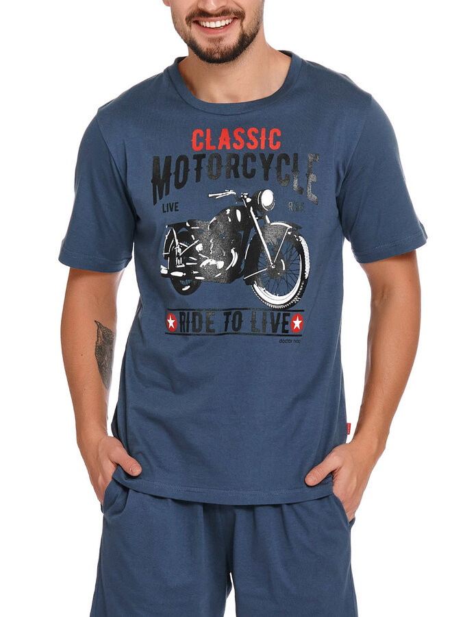 Pyjama voor heren Motorcycle Deep Blue PMB.9954