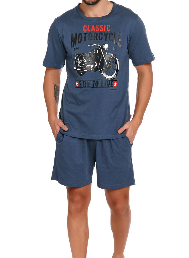 Pyjama voor heren Motorcycle Deep Blue PMB.9954