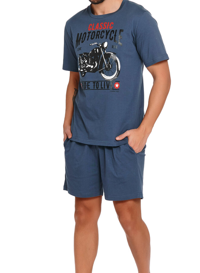 Pyjama voor heren Motorcycle Deep Blue PMB.9954