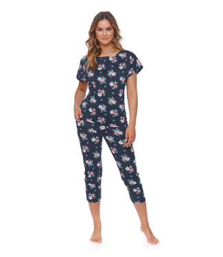 Doctor Nap Pyjama Roses Navy PM.4523