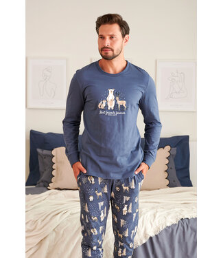 Doctor Nap Pyjama voor heren Best Friends Deep Blue PMB.4329