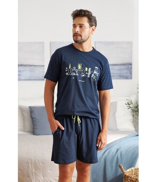 Doctor Nap Pyjama voor heren Outdoor Navy Blue PMB.5355