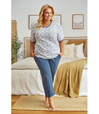 Doctor Nap Pyjama Plus Size Navy Bloom PM.5290