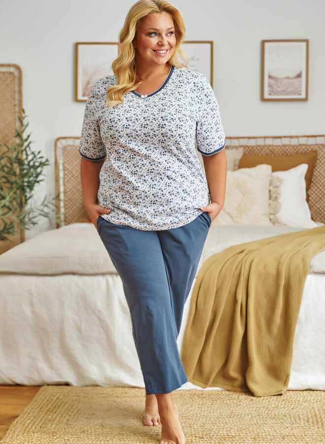 Pyjama Plus Size Navy Bloom PM.5290