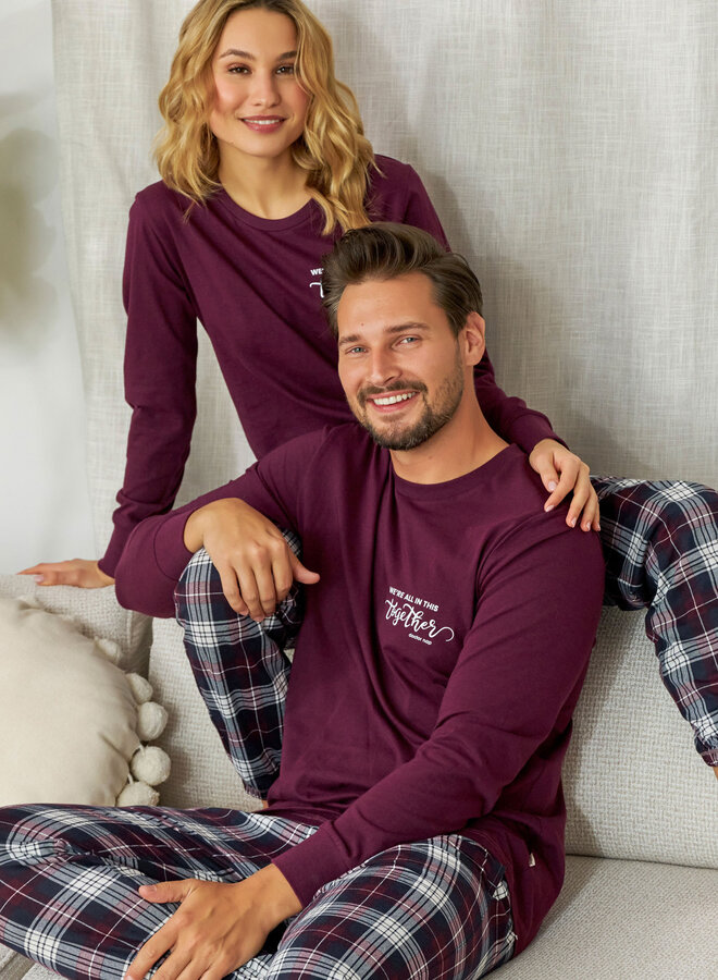 Familie Pyjama voor papa Together Burgundy PMB.7101