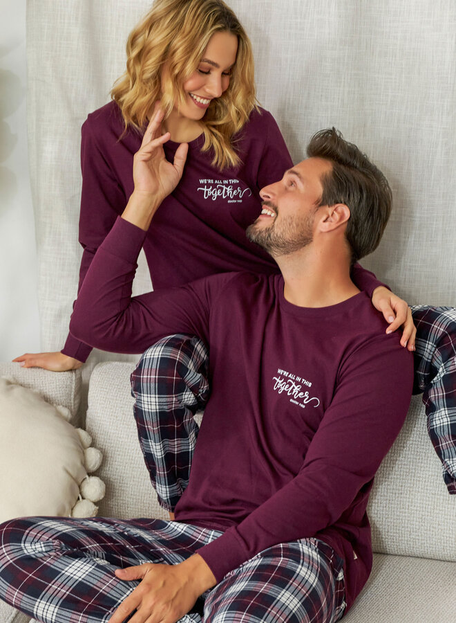 Familie Pyjama voor papa Together Burgundy PMB.7101