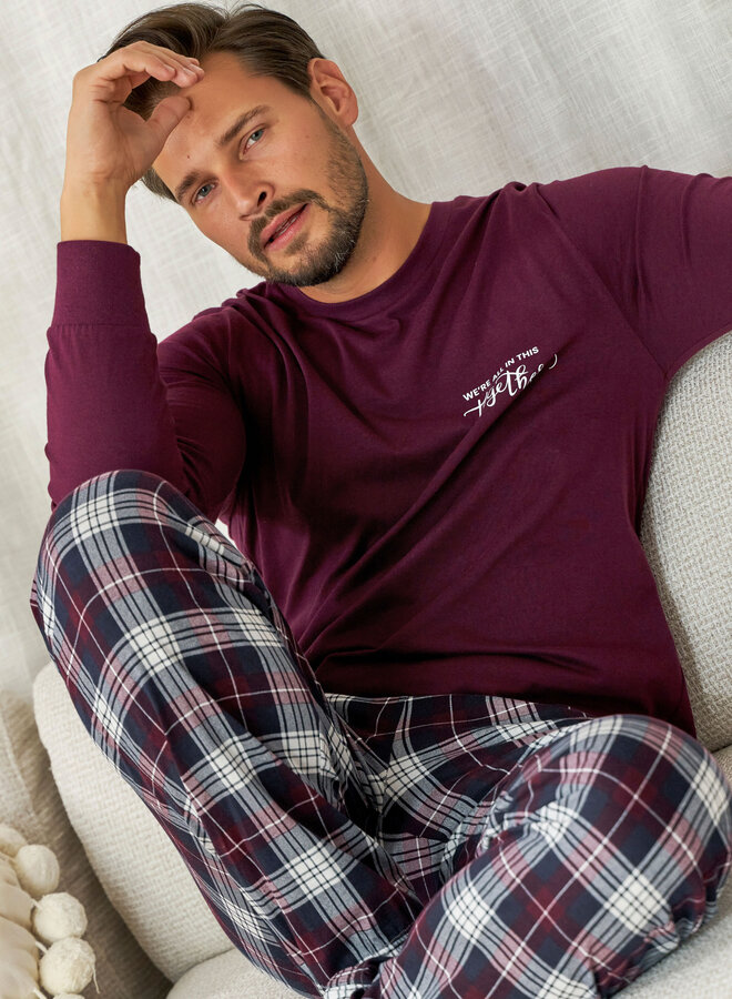 Familie Pyjama voor papa Together Burgundy PMB.7101