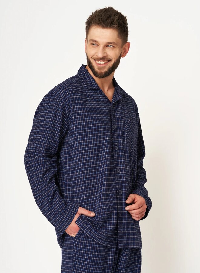 Pyjama voor heren Flanel Blauw MNS 457