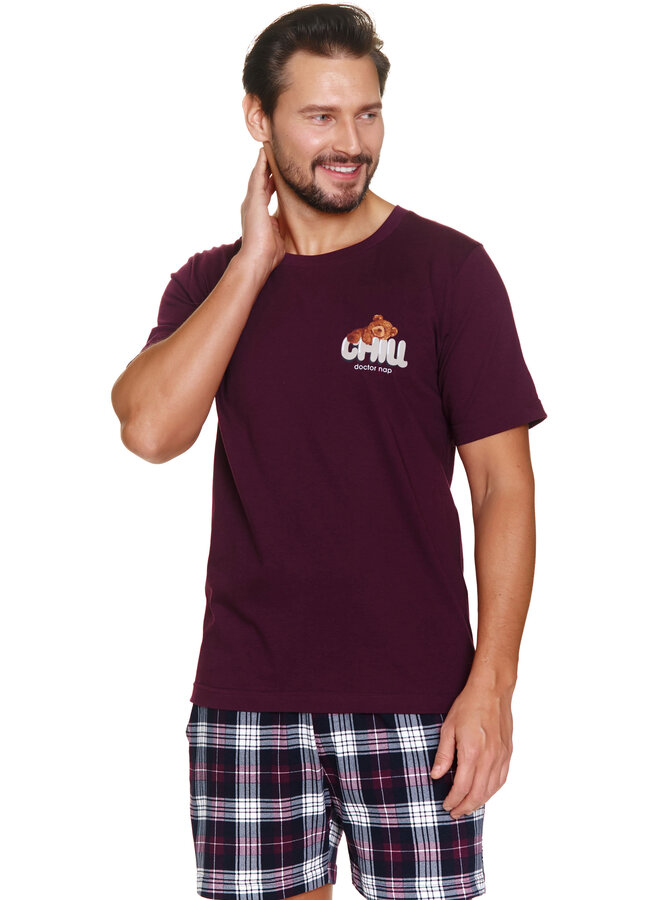 Pyjama voor heren Chill Kort Burgundy PMB.7201